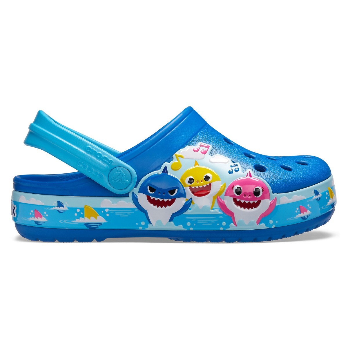 Saboți Crocs Fun Lab Baby Shark Band Clog Albastru - Bright Cobalt - imagine 5